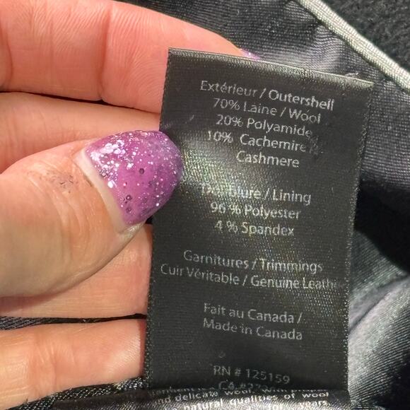 Mackage Jacket Women XS Wool Cashmere Trench Coat Belt Button Quiet Luxury Black - Picture 7 of 15